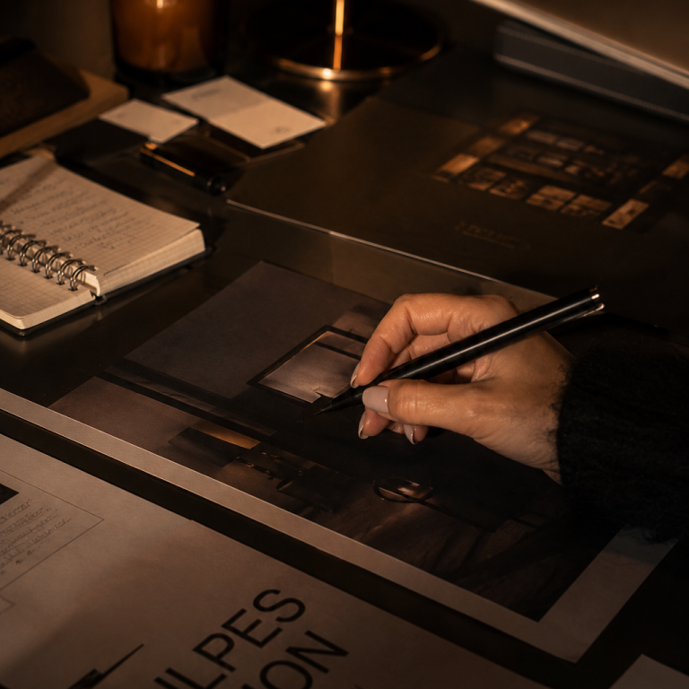 Hand mit Stift (KI)
