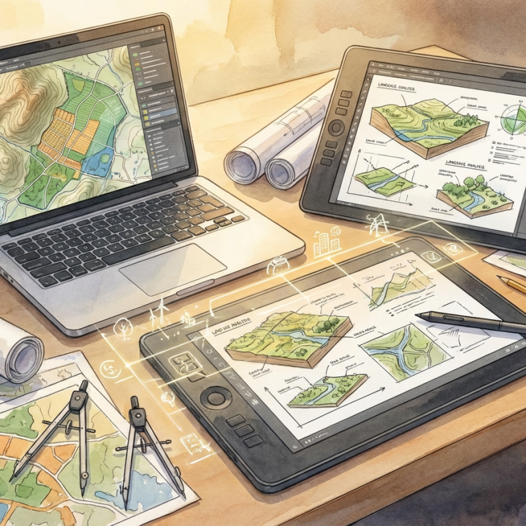 Bild dient der Dekoration und zeigt die beispielhafte Illustration einer Projektskizze