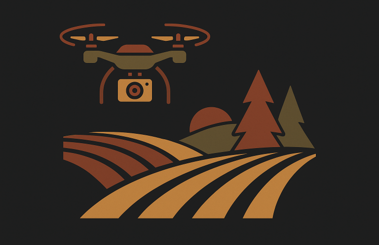 Darstellung Fachbereich Drohne: Landschaft und Drohne etc. im Vulpes Vision Stil